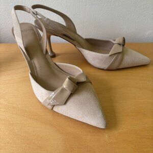 Alexandre Birman Clarita 85MM Slingback Stiletto Pumps Beige Tan